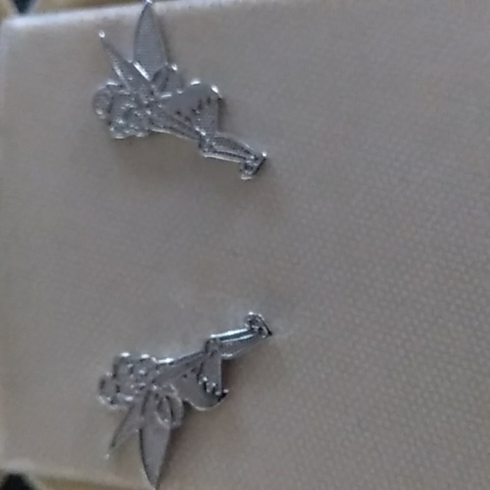 Disney Tinkerbell Earrings 925 Real Silver